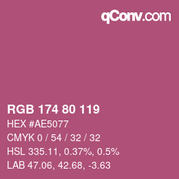 Color code: RGB 174 80 119 | qconv.com