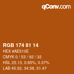 Color code: RGB 174 81 14 | qconv.com