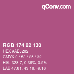 Color code: RGB 174 82 130 | qconv.com