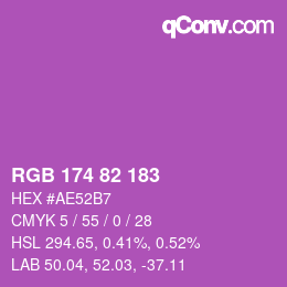 Farbcode: RGB 174 82 183 | qconv.com