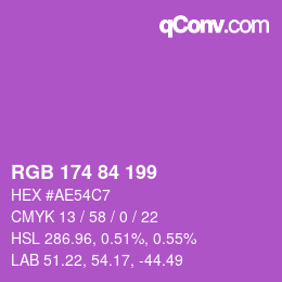 Color code: RGB 174 84 199 | qconv.com