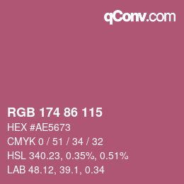 Color code: RGB 174 86 115 | qconv.com