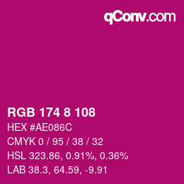 Color code: RGB 174 8 108 | qconv.com