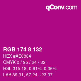 Color code: RGB 174 8 132 | qconv.com