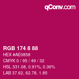 Color code: RGB 174 8 88 | qconv.com