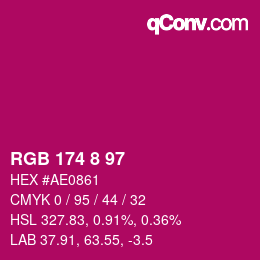 Color code: RGB 174 8 97 | qconv.com
