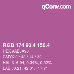 カラーコード: RGB 174 90.4 150.4 | qconv.com
