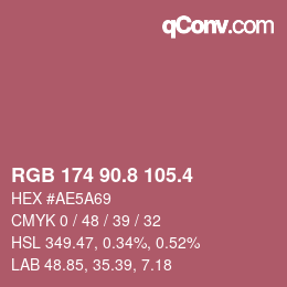 カラーコード: RGB 174 90.8 105.4 | qconv.com