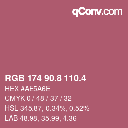 カラーコード: RGB 174 90.8 110.4 | qconv.com