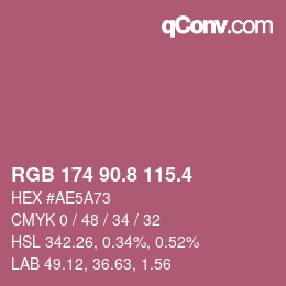 カラーコード: RGB 174 90.8 115.4 | qconv.com