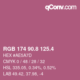 カラーコード: RGB 174 90.8 125.4 | qconv.com