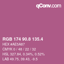 カラーコード: RGB 174 90.8 135.4 | qconv.com