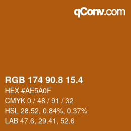 カラーコード: RGB 174 90.8 15.4 | qconv.com