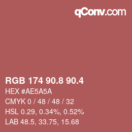 カラーコード: RGB 174 90.8 90.4 | qconv.com