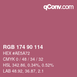 Color code: RGB 174 90 114 | qconv.com