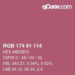 颜色代码: RGB 174 91 114 | qconv.com