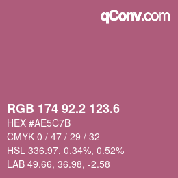 カラーコード: RGB 174 92.2 123.6 | qconv.com