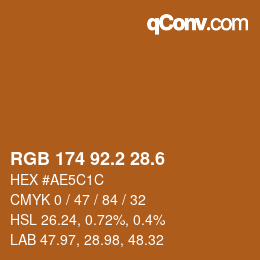 カラーコード: RGB 174 92.2 28.6 | qconv.com