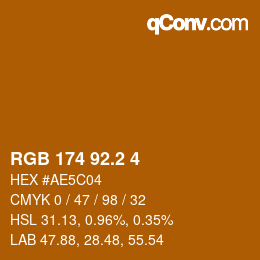 カラーコード: RGB 174 92.2 4 | qconv.com
