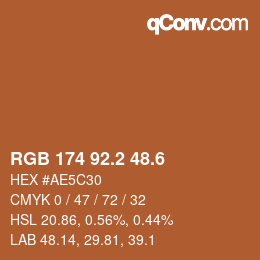 カラーコード: RGB 174 92.2 48.6 | qconv.com