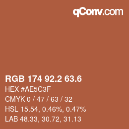 カラーコード: RGB 174 92.2 63.6 | qconv.com