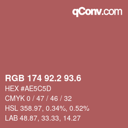 カラーコード: RGB 174 92.2 93.6 | qconv.com