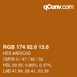 カラーコード: RGB 174 92.6 13.6 | qconv.com