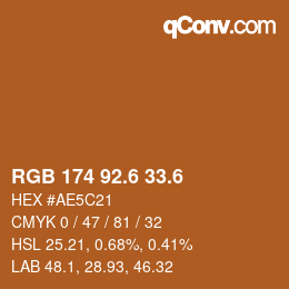 カラーコード: RGB 174 92.6 33.6 | qconv.com