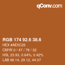 カラーコード: RGB 174 92.6 38.6 | qconv.com