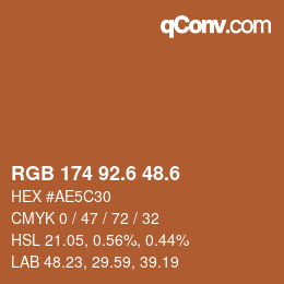 カラーコード: RGB 174 92.6 48.6 | qconv.com