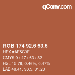 カラーコード: RGB 174 92.6 63.6 | qconv.com