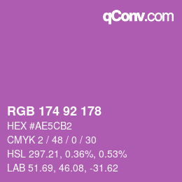 Color code: RGB 174 92 178 | qconv.com