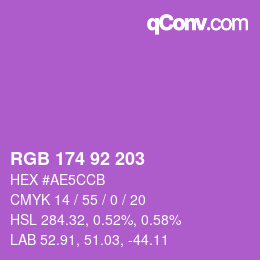 Color code: RGB 174 92 203 | qconv.com