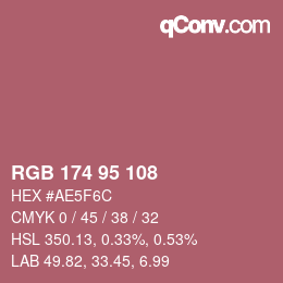 Color code: RGB 174 95 108 | qconv.com