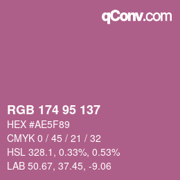 Color code: RGB 174 95 137 | qconv.com