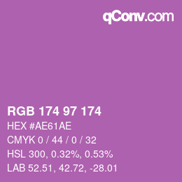 Color code: RGB 174 97 174 | qconv.com