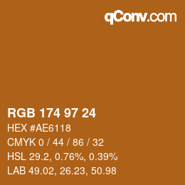 Color code: RGB 174 97 24 | qconv.com