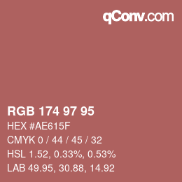 Farbcode: RGB 174 97 95 | qconv.com