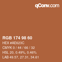 Color code: RGB 174 98 60 | qconv.com