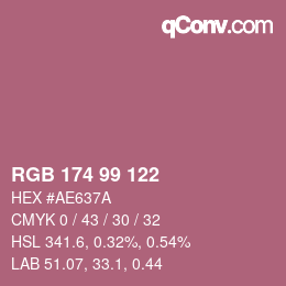 カラーコード: RGB 174 99 122 | qconv.com