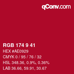 Color code: RGB 174 9 41 | qconv.com