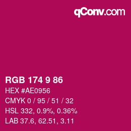 Color code: RGB 174 9 86 | qconv.com