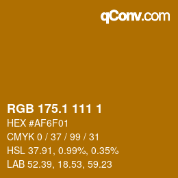 カラーコード: RGB 175.1 111 1 | qconv.com
