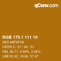 カラーコード: RGB 175.1 111 10 | qconv.com