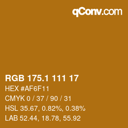 カラーコード: RGB 175.1 111 17 | qconv.com