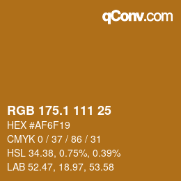 カラーコード: RGB 175.1 111 25 | qconv.com