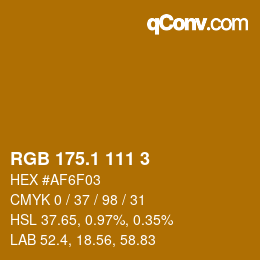 カラーコード: RGB 175.1 111 3 | qconv.com