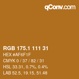 カラーコード: RGB 175.1 111 31 | qconv.com