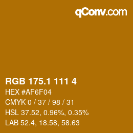 カラーコード: RGB 175.1 111 4 | qconv.com