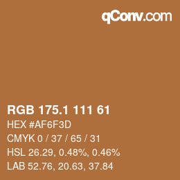 カラーコード: RGB 175.1 111 61 | qconv.com
